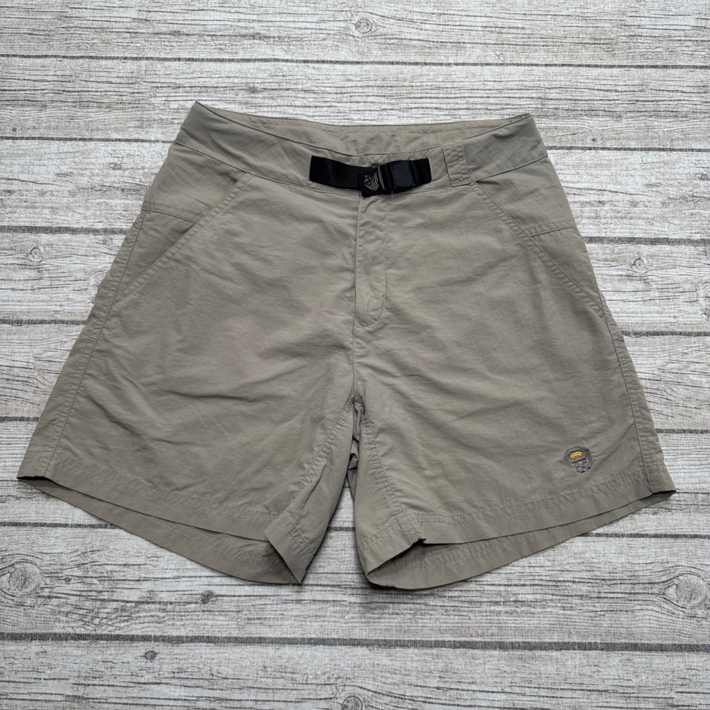 Mountain Hardwear Shorts Women's 30 Taupe Belted Nylon Outdoor Trekking Hiking